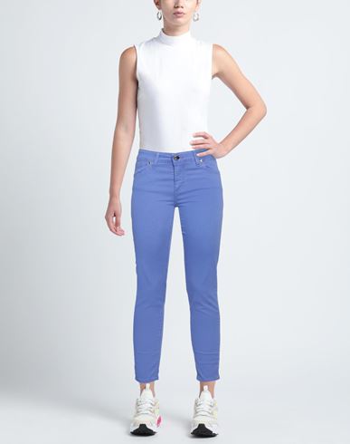 Woman Pants Light blue Size 4 Cotton, Elastane