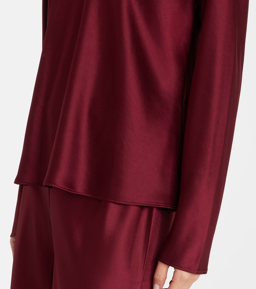 Barb satin turtleneck top