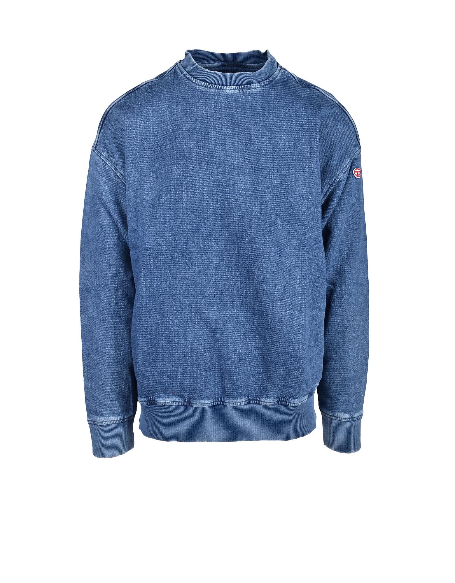 D-Krib track denim sweatshirt - Blue