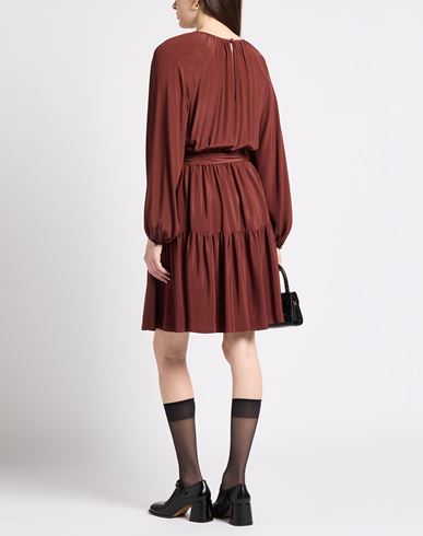 Woman Mini dress Brown Size 2 Acetate, Silk