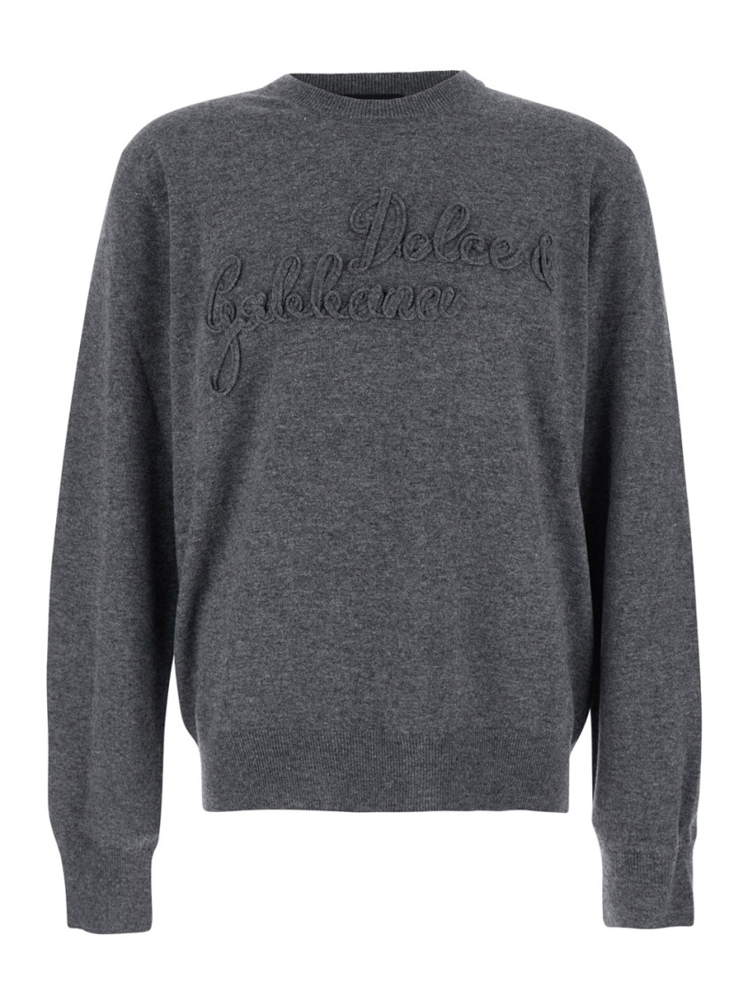 Grey Crewneck Logo Sweater