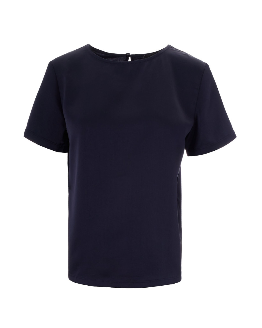Blue Solid Round Neck T-Shirt