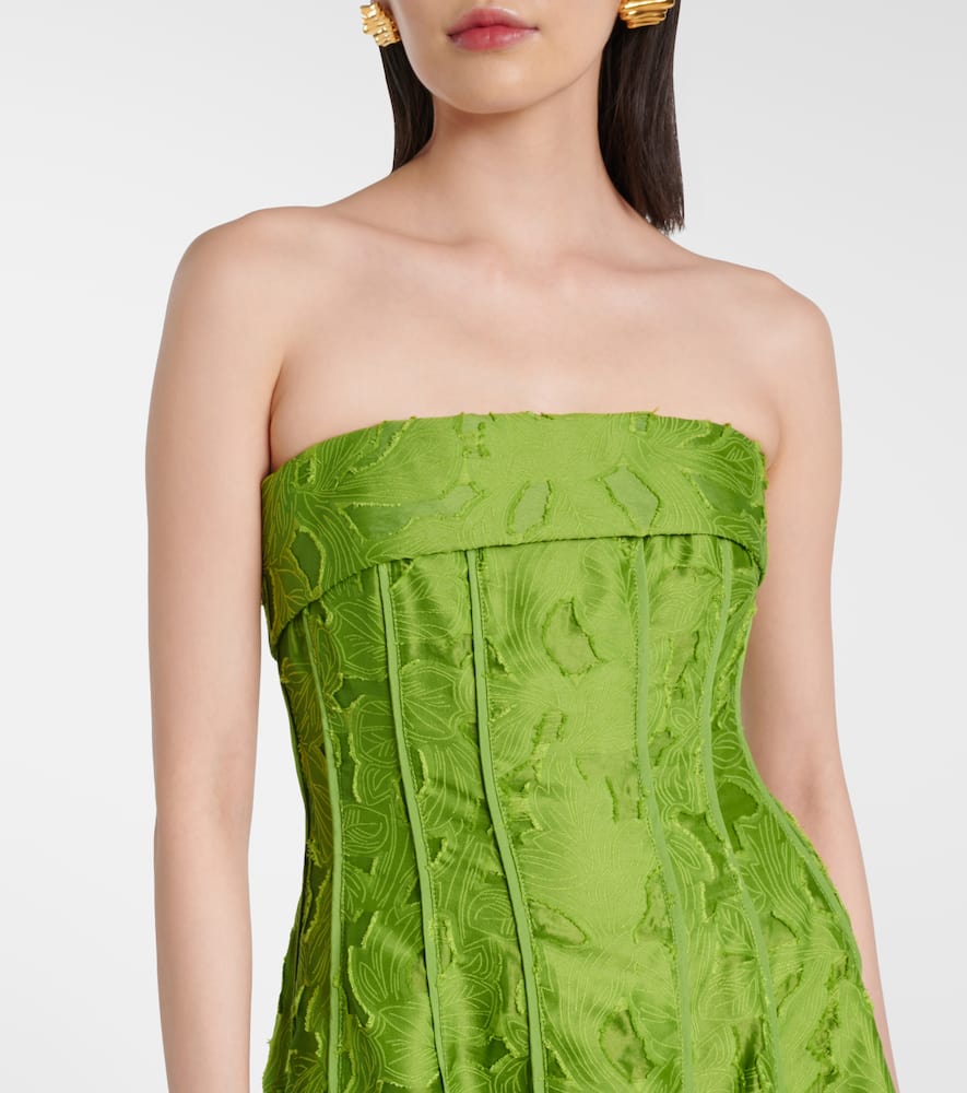 Imogen jacquard bustier dress