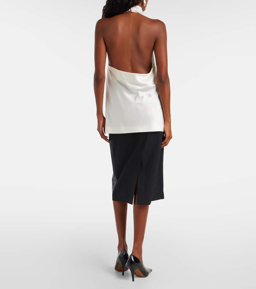 Halterneck satin top