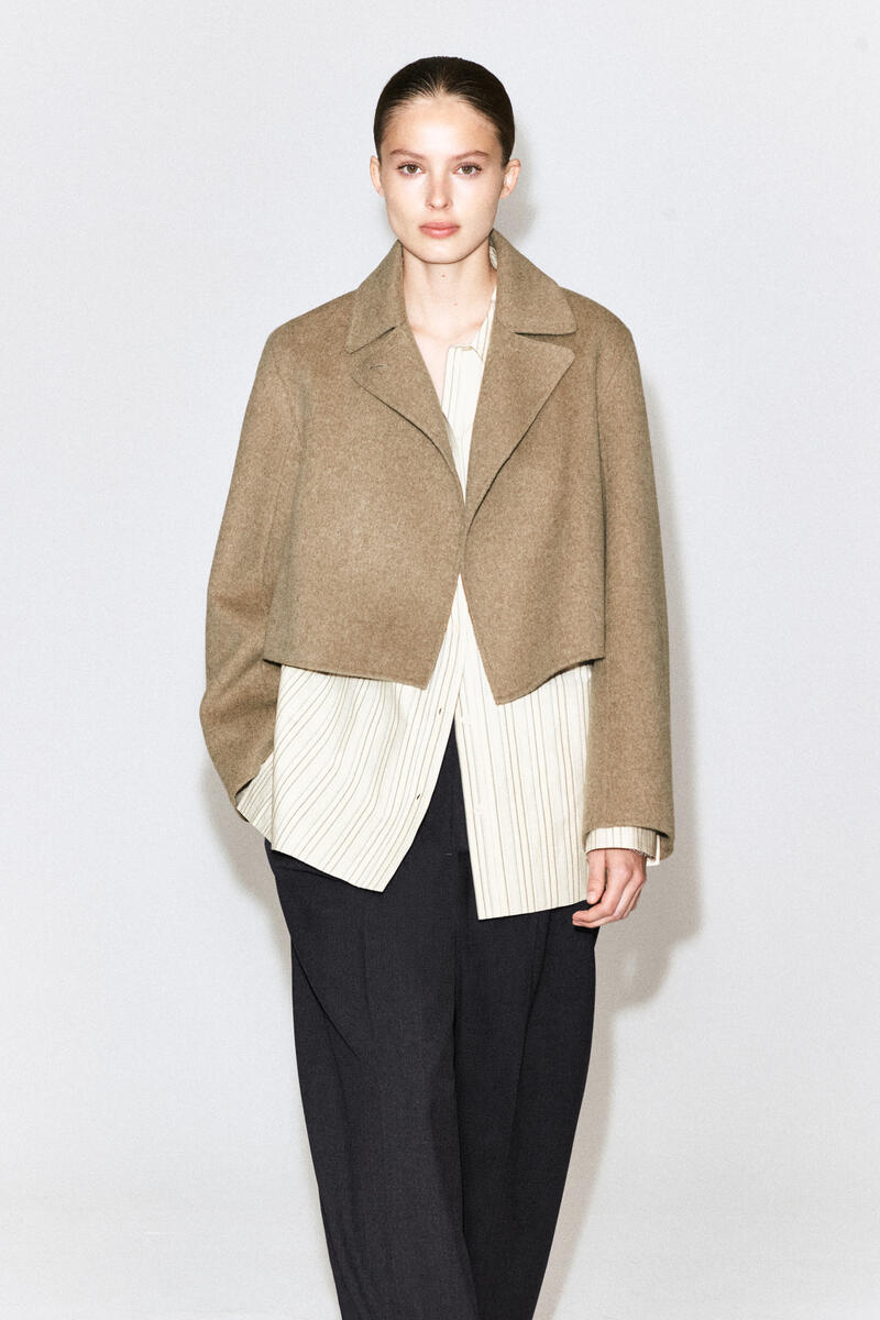Oversized Cropped Double-Faced Wool Jacket