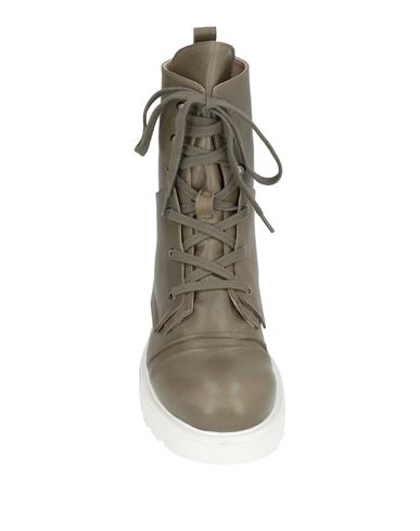 Woman Ankle boots Military green Size 4 Leather