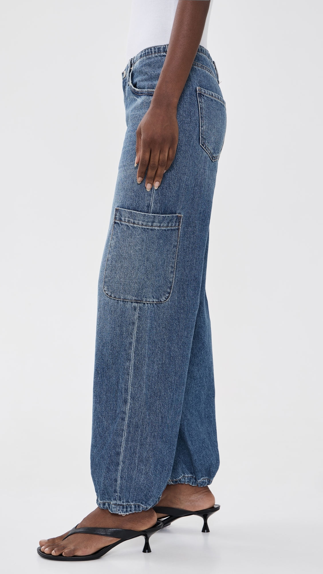 Mirage Mid Rise Cargo Harem Jeans SNAP
