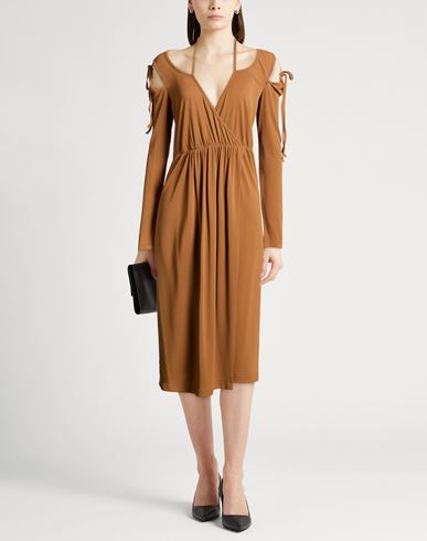 Woman Midi dress Camel Size 12 Acetate, Polyamide, Elastane