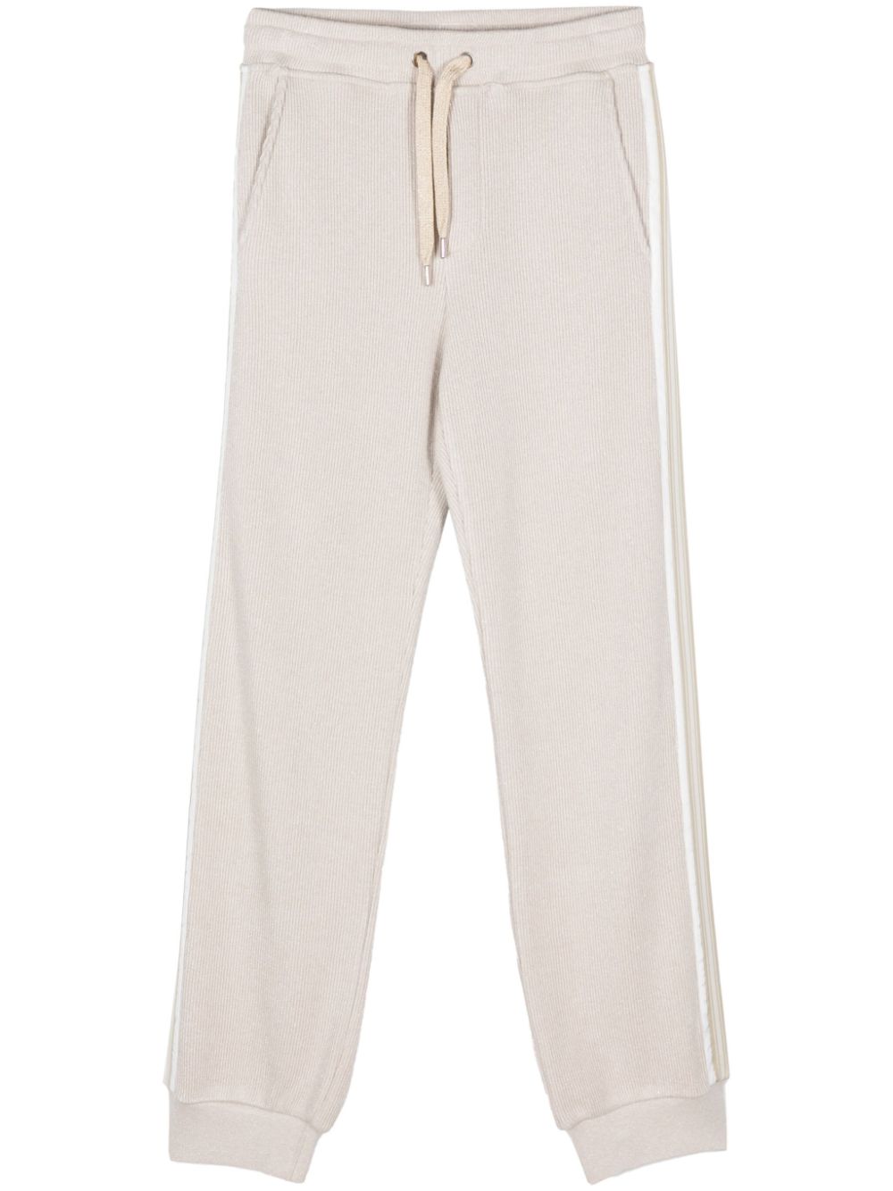 Ribbed-knit sweatpants - Neutrals