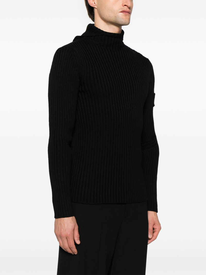 Black ribbed-knit Sweater