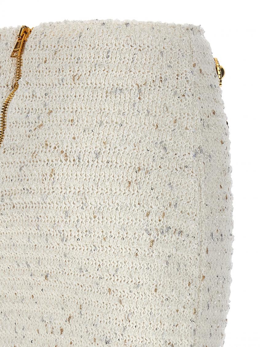Fringed Tweed Skirt