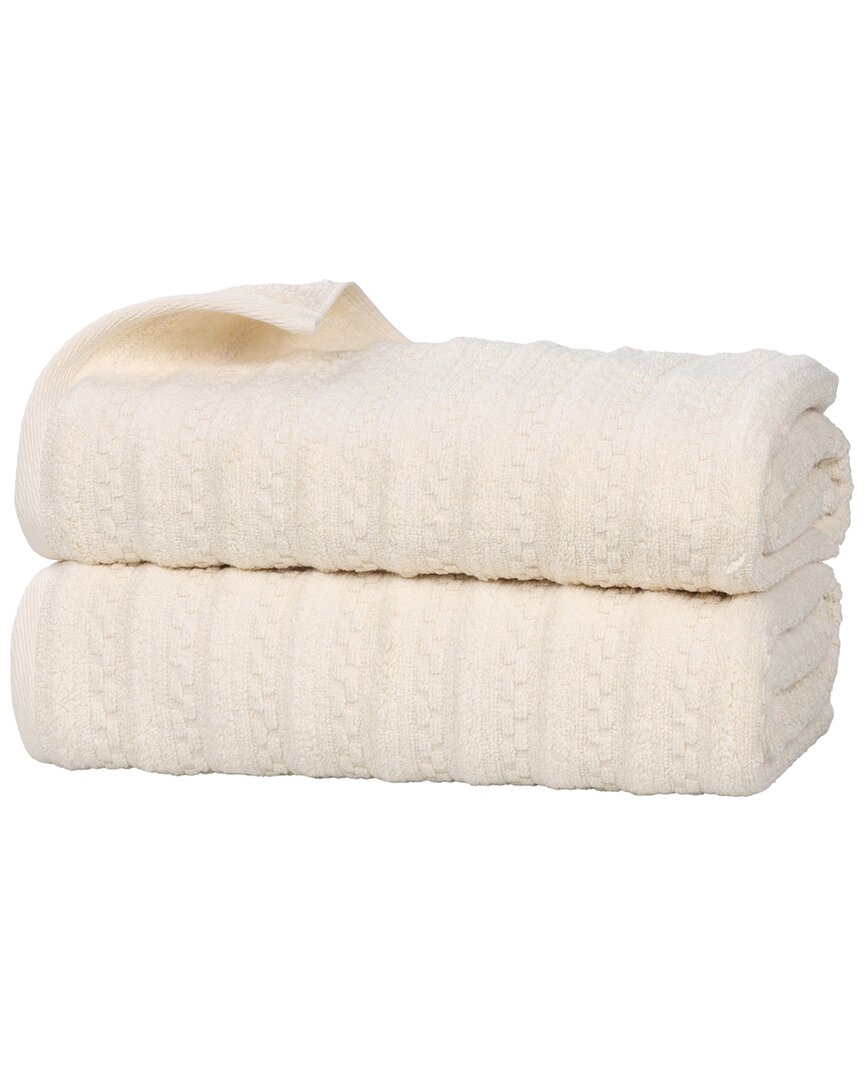 Superior Set of 2 Zuma Zero Twist Cotton Medium Weight Soft Absorbent Bath  Sheets