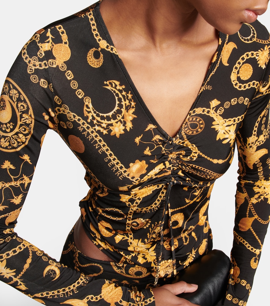 Marine Serre Printed ruched top