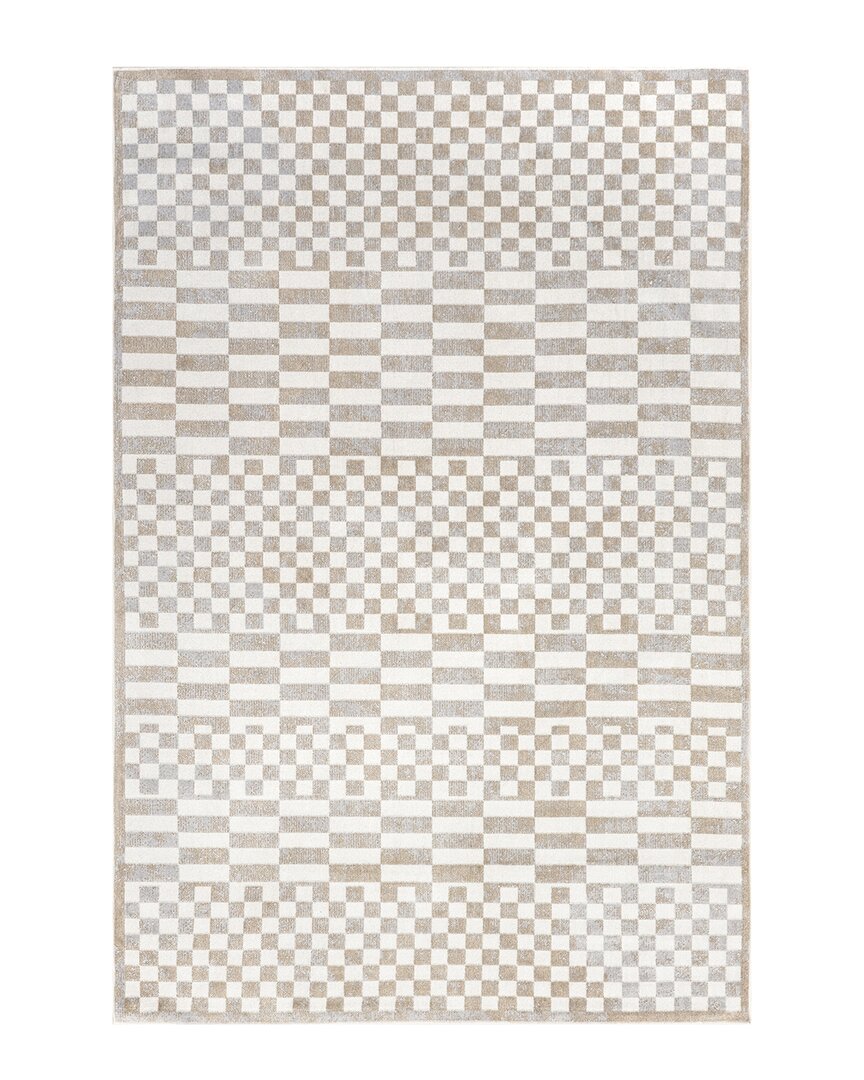 Nikita Faded Geometric Machine Washable Area Rug