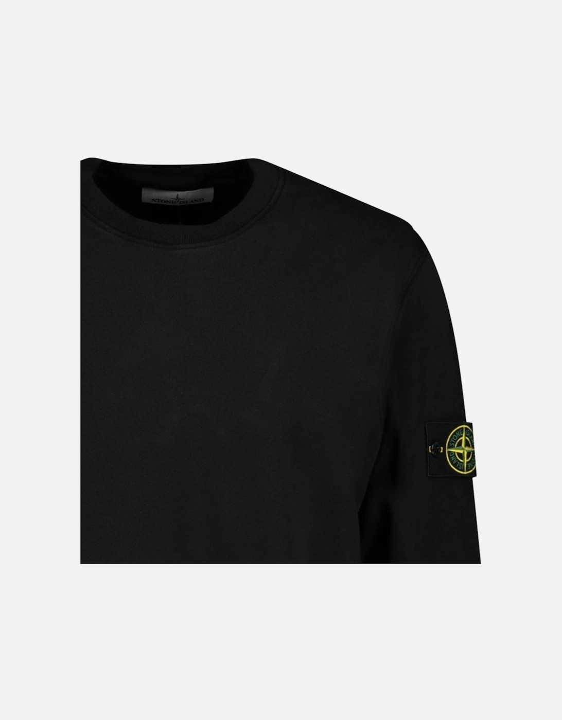 Stone Island Men's Black Ribbed Detailed Crewneck Sweatshirt Black - Size: 40/Regular