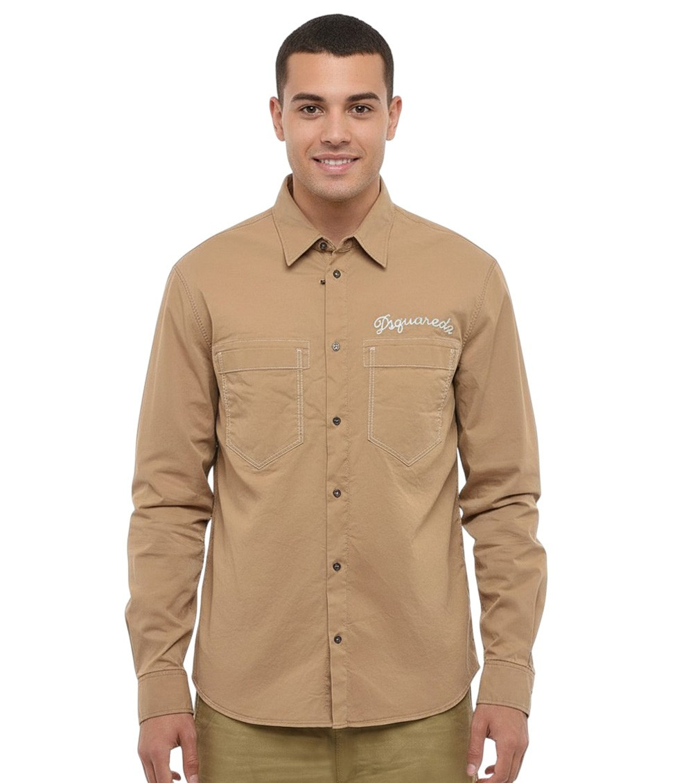 Beige Regular Logo Shirt