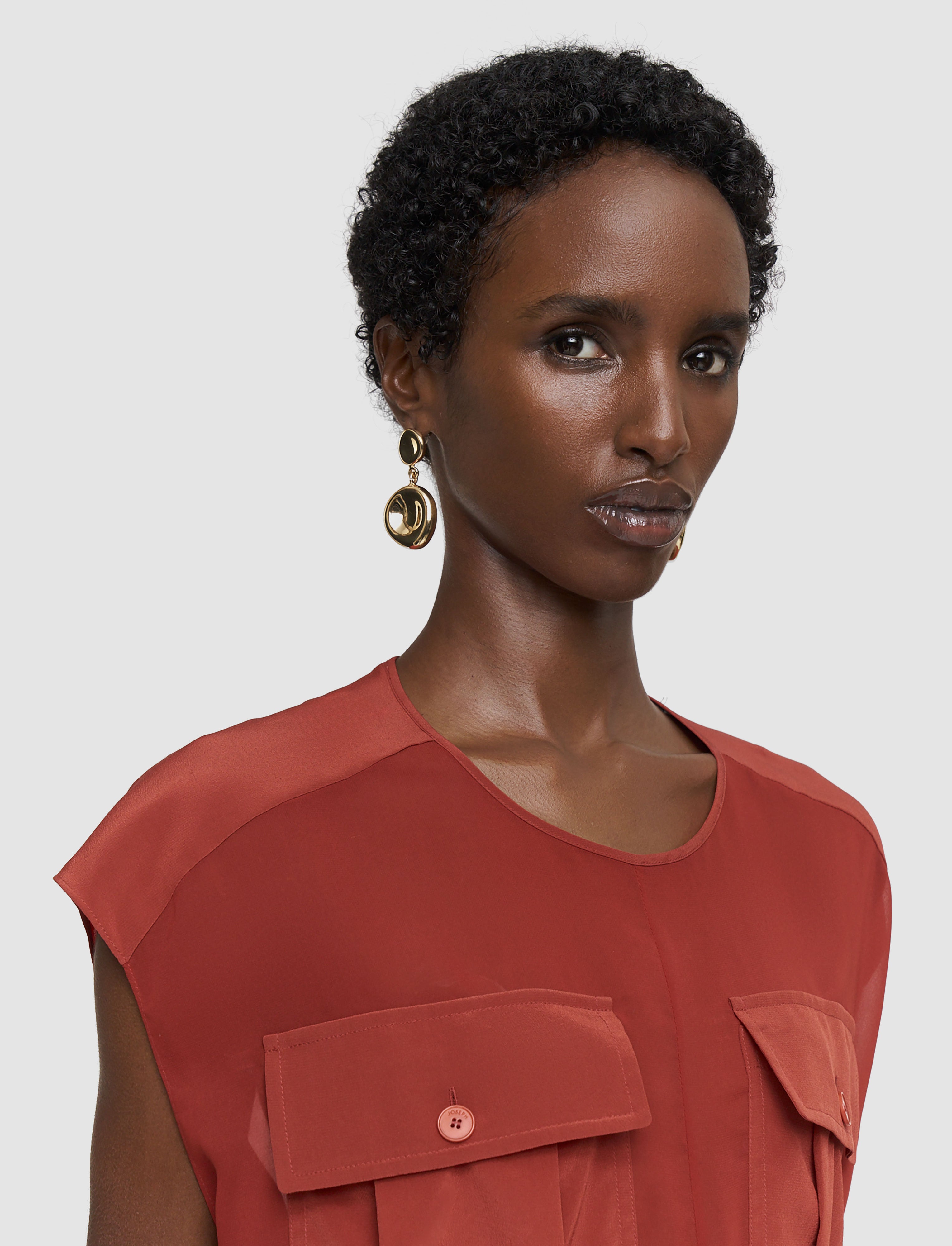 Kniza Crepe de Soie Silk Blouse - 38
