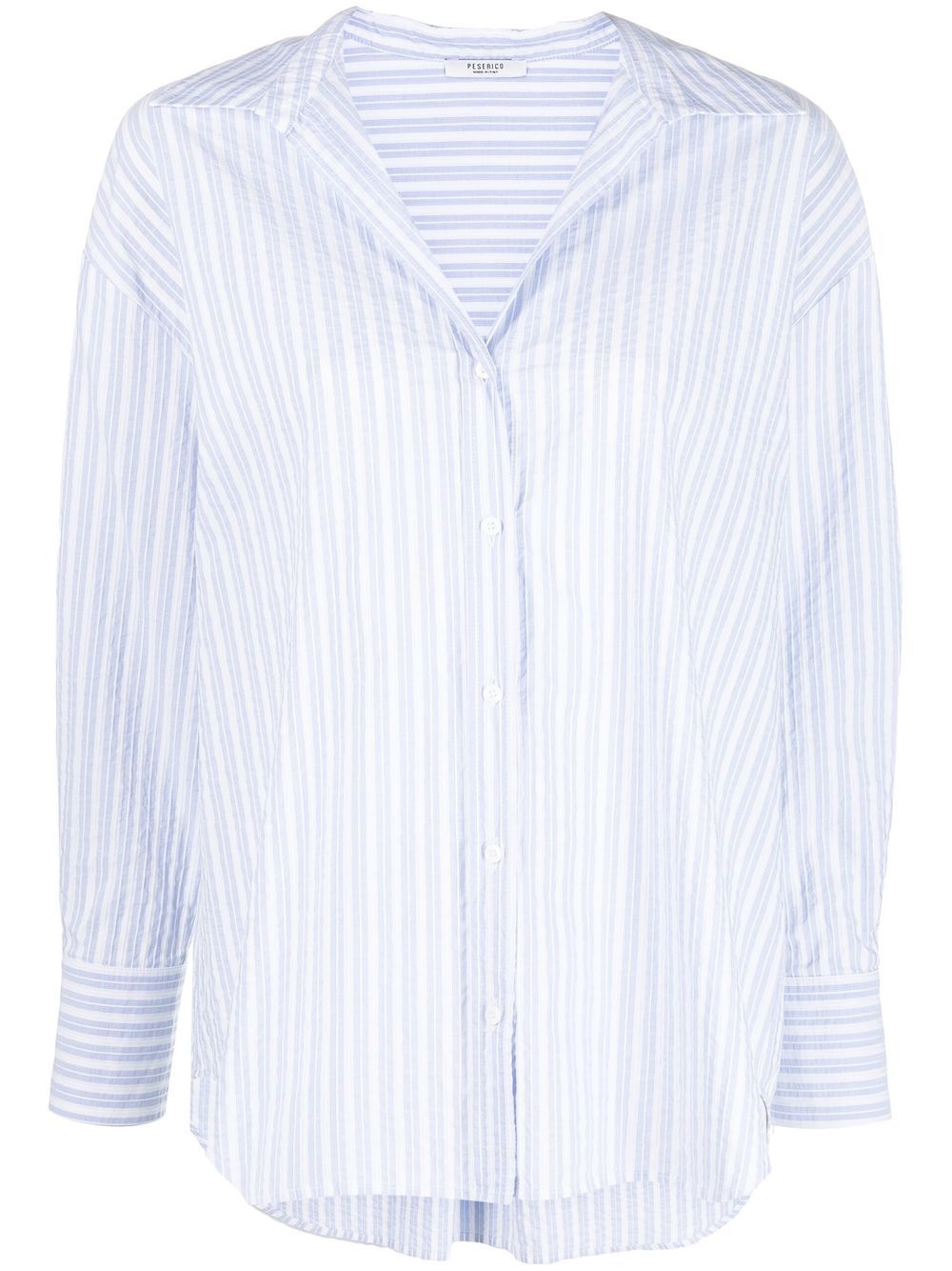 Striped long-sleeve shirt - White