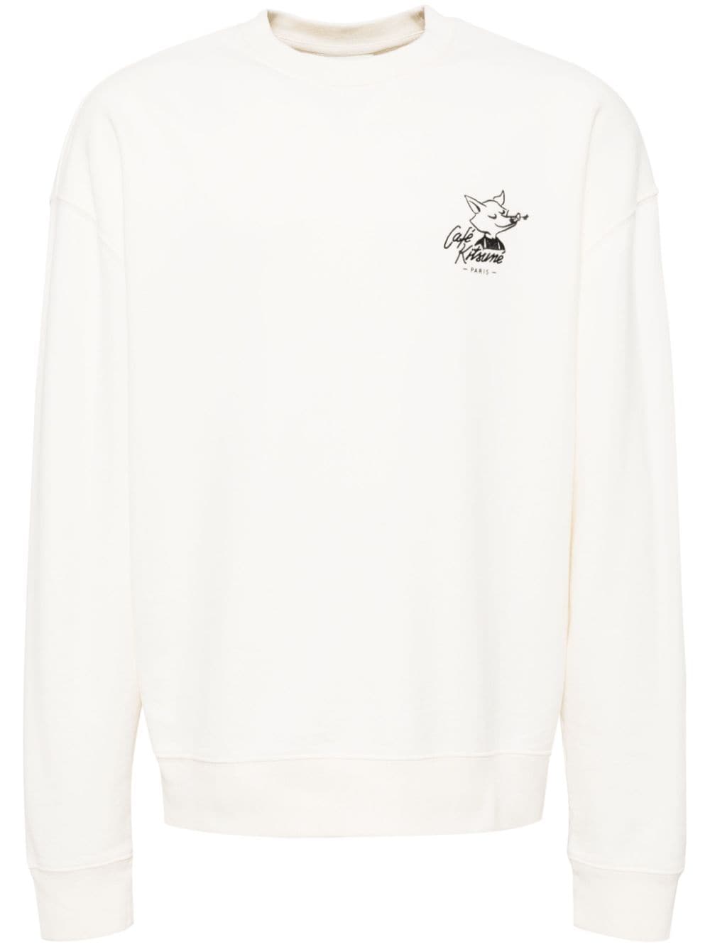 Logo-embroidered sweatshirt - Neutrals
