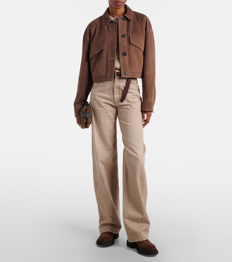 Monili cropped suede jacket