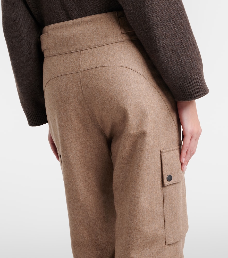 Virgin wool flannel cargo pants