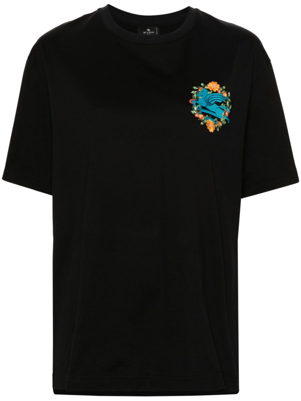 Logo-embroidered cotton T-shirt - White