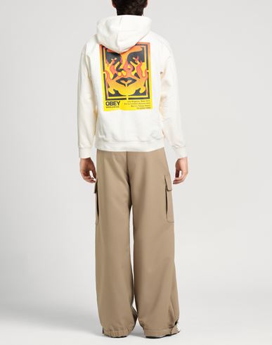 Man Sweatshirt Cream Size M Cotton, Polyester
