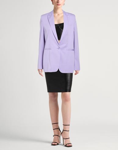 Woman Blazer Lilac Size 6 Cotton, Silk, Elastane