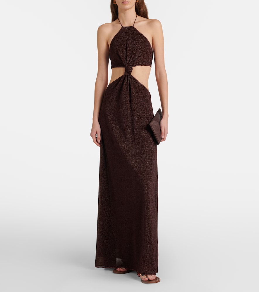 Oséree Lumière cutout halterneck maxi dress