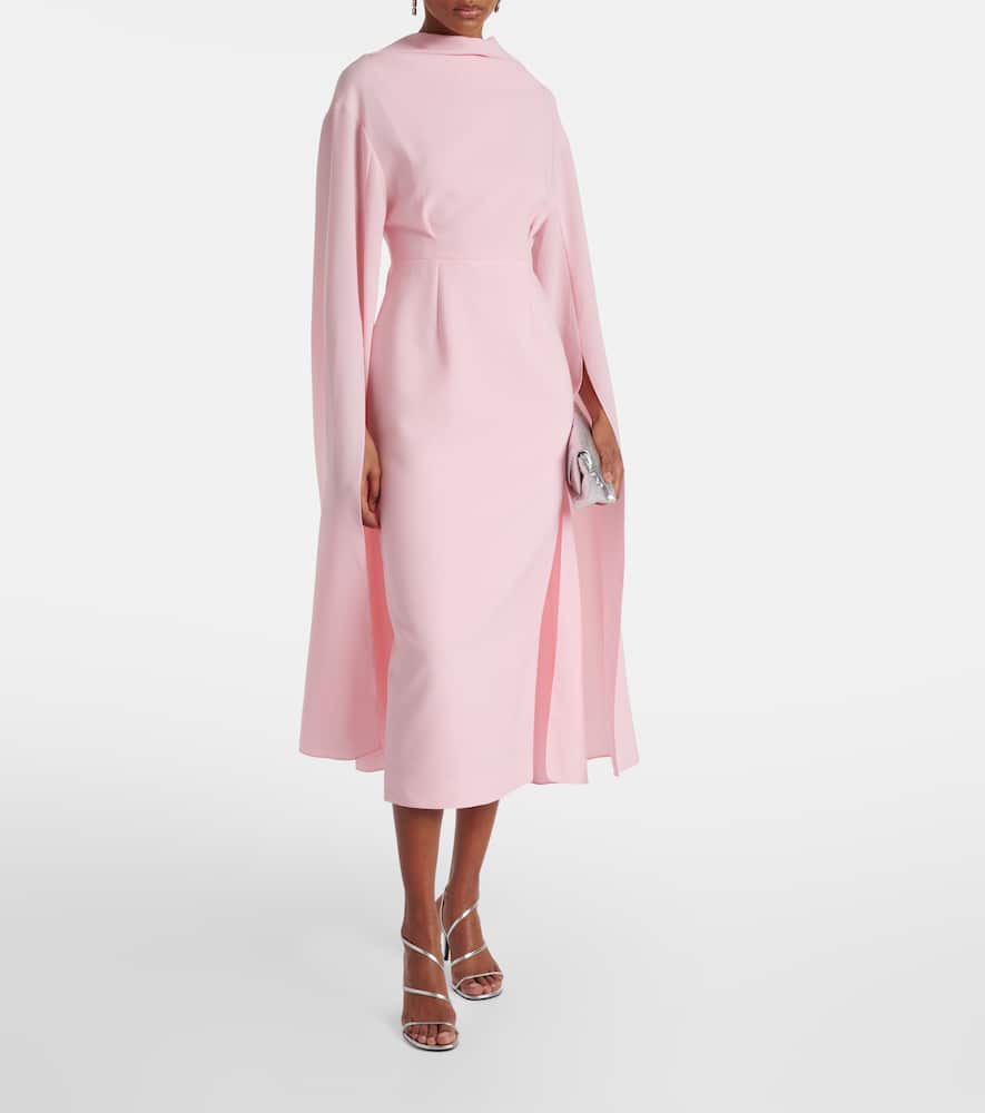Nour draped crêpe midi dress