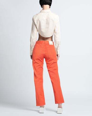 True Nyc Woman Jeans Orange Size 28 Cotton, Elastane