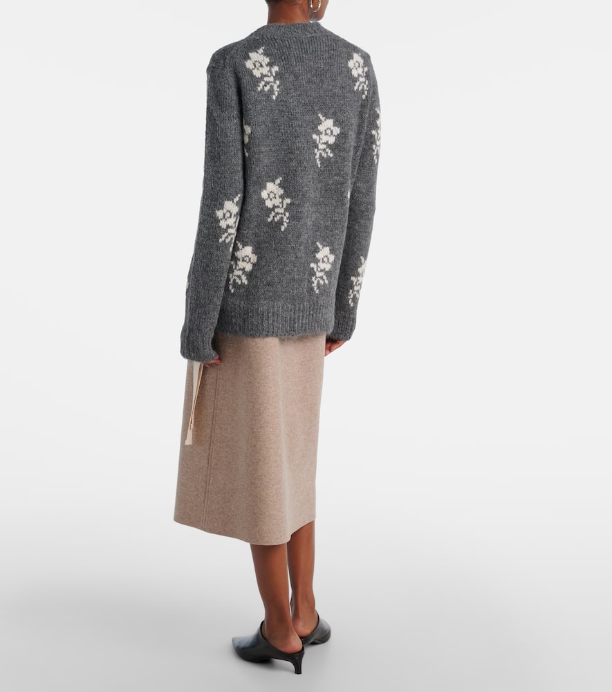 Intarsia alpaca and wool-blend sweater