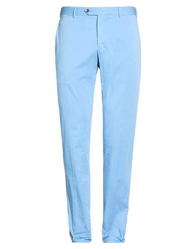 Man Pants Azure Size 34 Cotton, Silk, Elastane