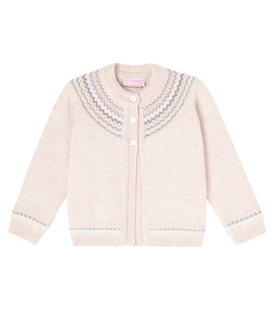 Baby Lucino Fair Isle wool cardigan