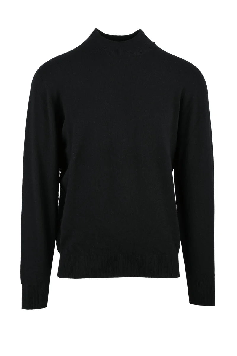 Fitted Black Cashmere Turtleneck Sweater
