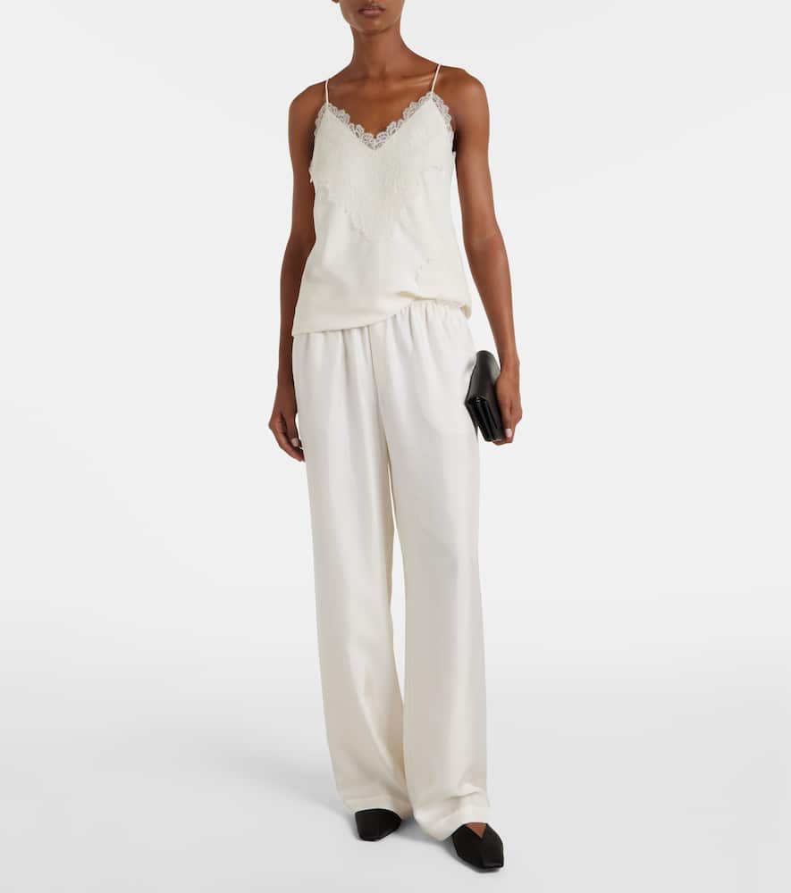 Róhe Lace-trimmed satin camisole