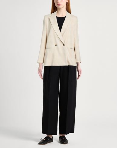 Woman Blazer Beige Size 10 Polyester, Linen, Viscose, Elastane