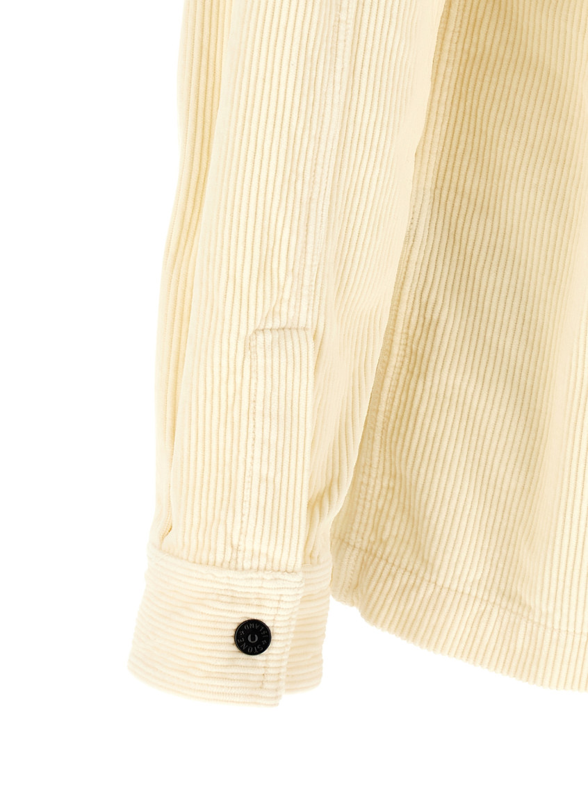 Off White Textured Overshirt