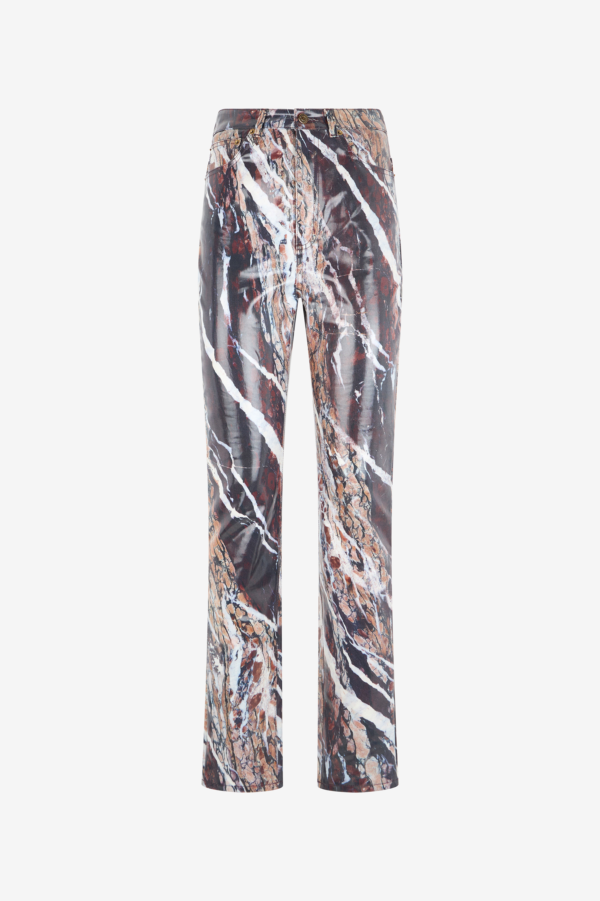 Skinny Trousers With Marble Print