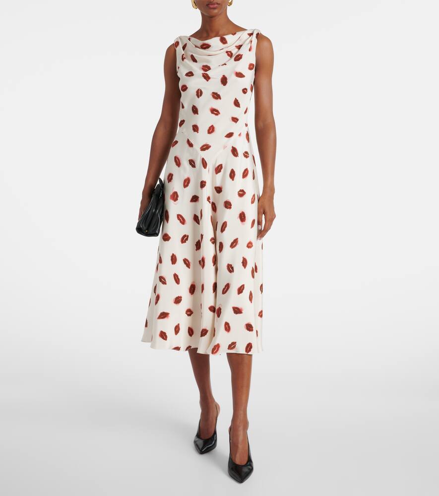 Drina printed silk midi dress