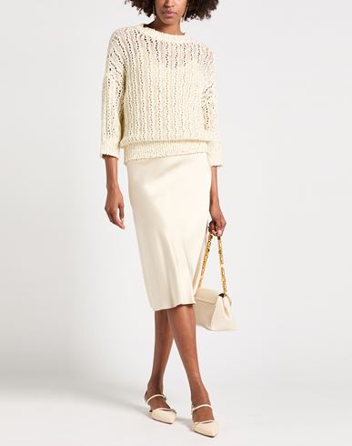 Woman Sweater Cream Size 12 Cotton, Polyester
