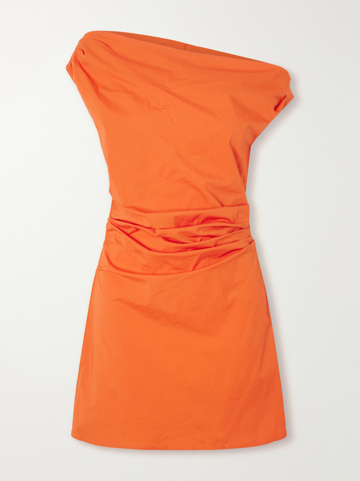 Phare Draped Cotton-blend Poplin Mini Dress