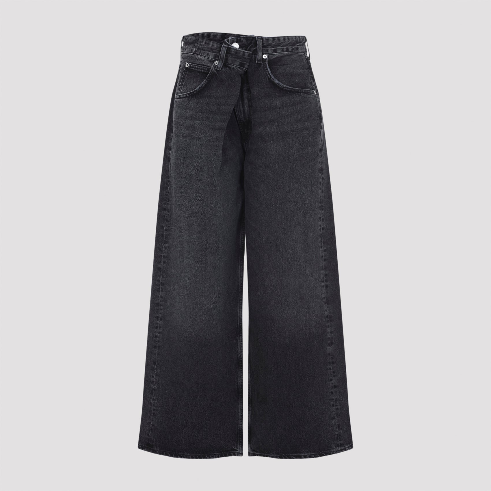 Vana Draped Low-rise Wide-leg Jeans