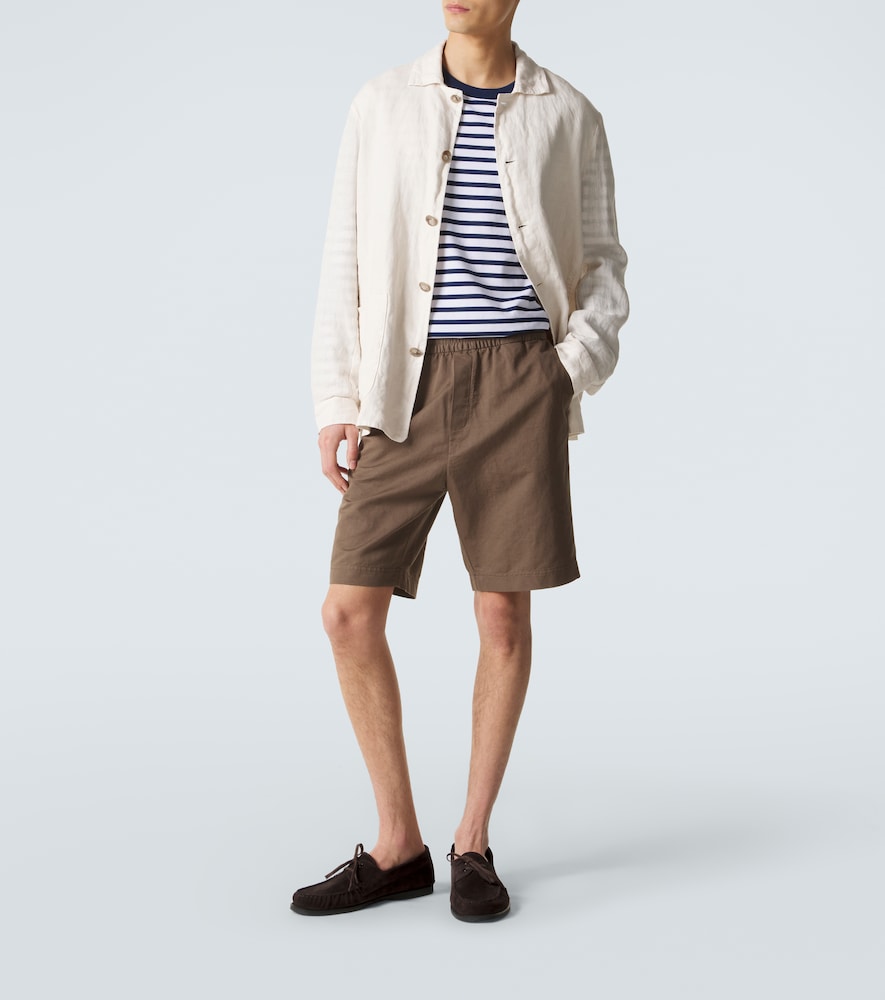 Cotton and linen shorts