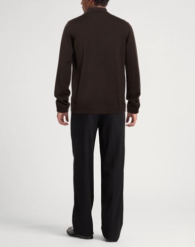 Man Cardigan Dark brown Size 42 Merino Wool
