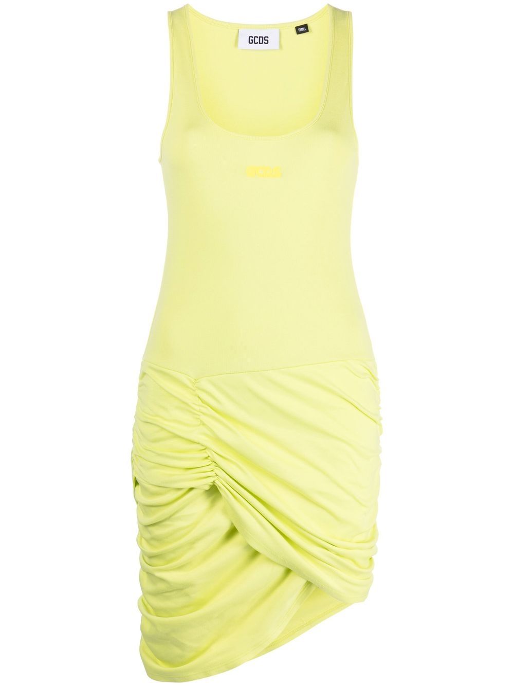 Gathered-detail sleeveless cotton dress - Green