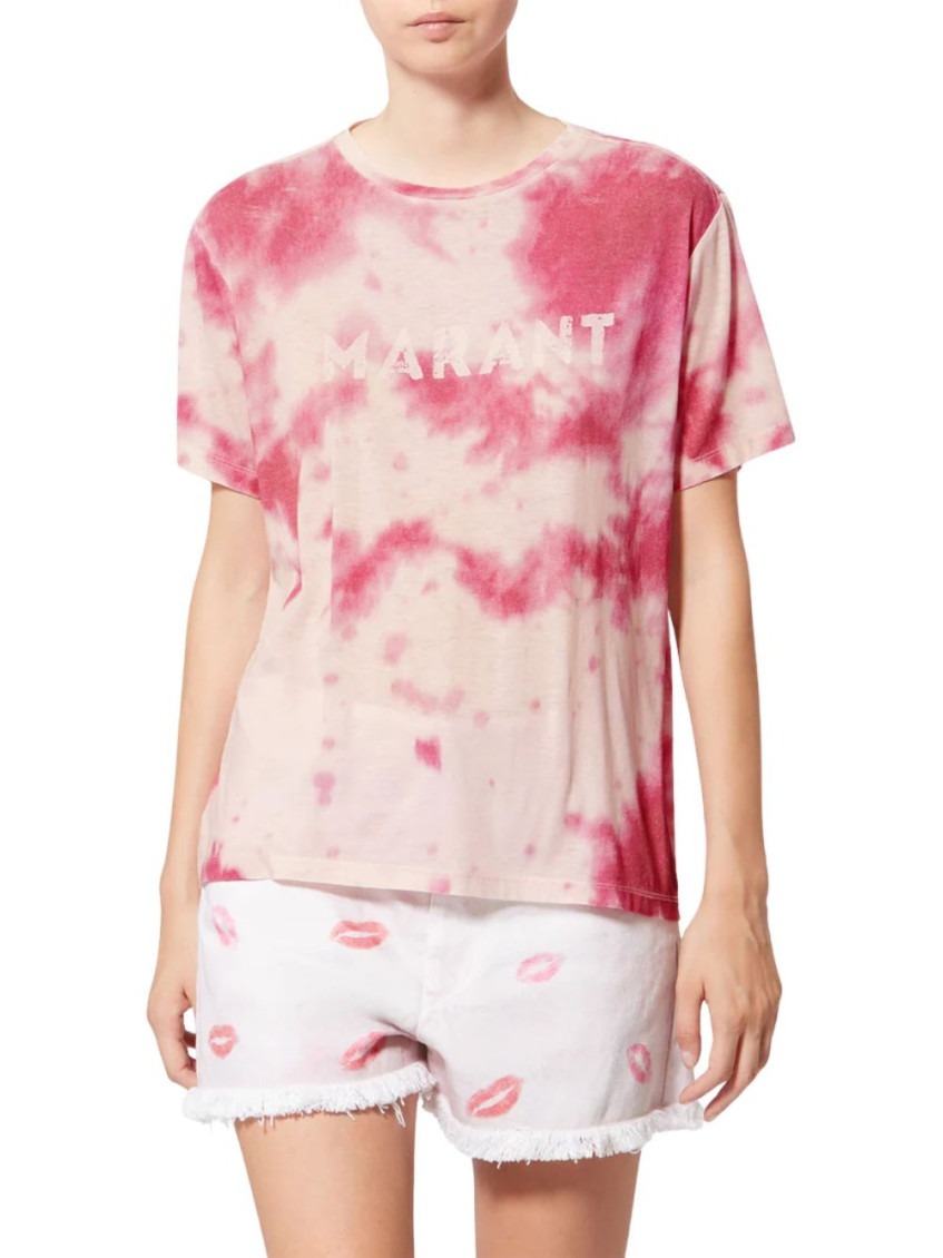 Pink Tie-Dye Crew Neck T-Shirt