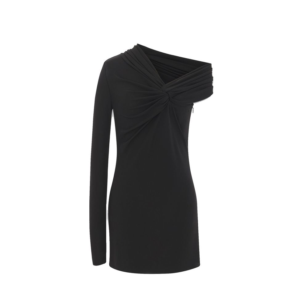 Asymmetric Off-Shoulder Tunic — Black