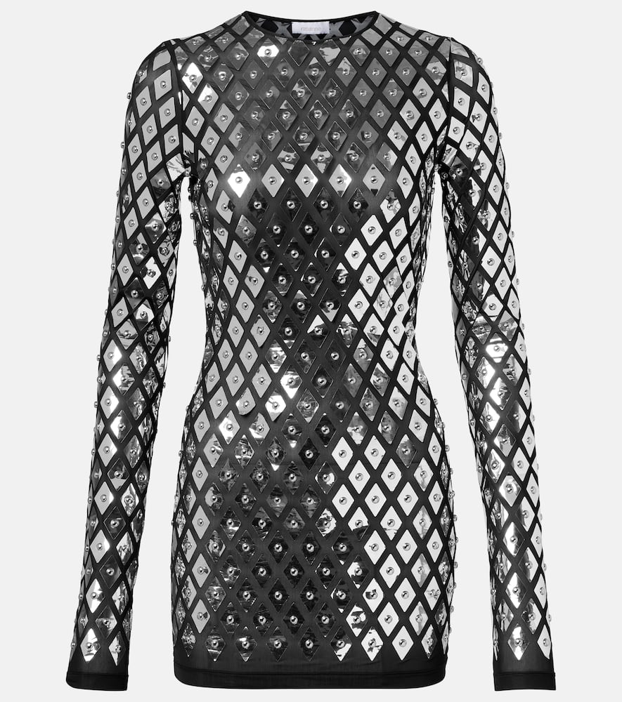 Studded jersey minidress
