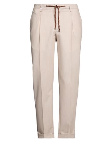 Man Pants Beige Size 40 Polyester, Viscose, Elastane